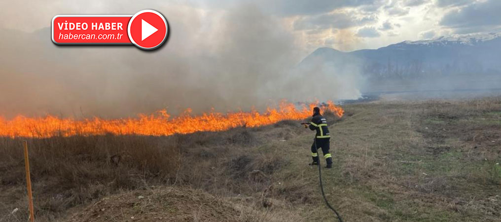 Erzincan’da Ot Yangını Büyümeden Söndürüldü