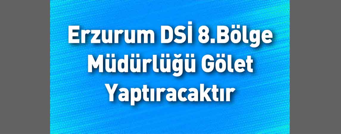 Erzurum DSİ 8.Bölge Müdürlüğü Gölet Yaptıracaktır