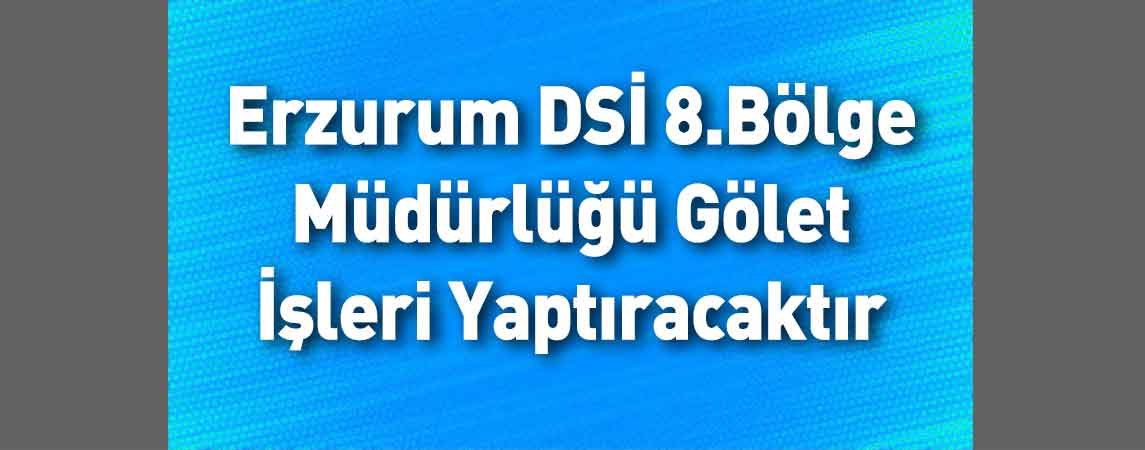 Erzurum DSİ 8.Bölge Müdürlüğü Gölet İşleri Yaptıracaktır