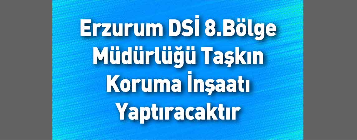Erzurum DSİ 8.Bölge Müdürlüğü Taşkın Koruma İnşaatı Yaptıracaktır