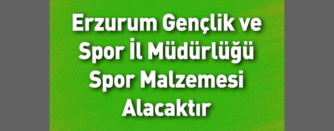 Erzurum Gençlik ve Spor İl Müdürlüğü Spor Malzemesi Alacaktır
