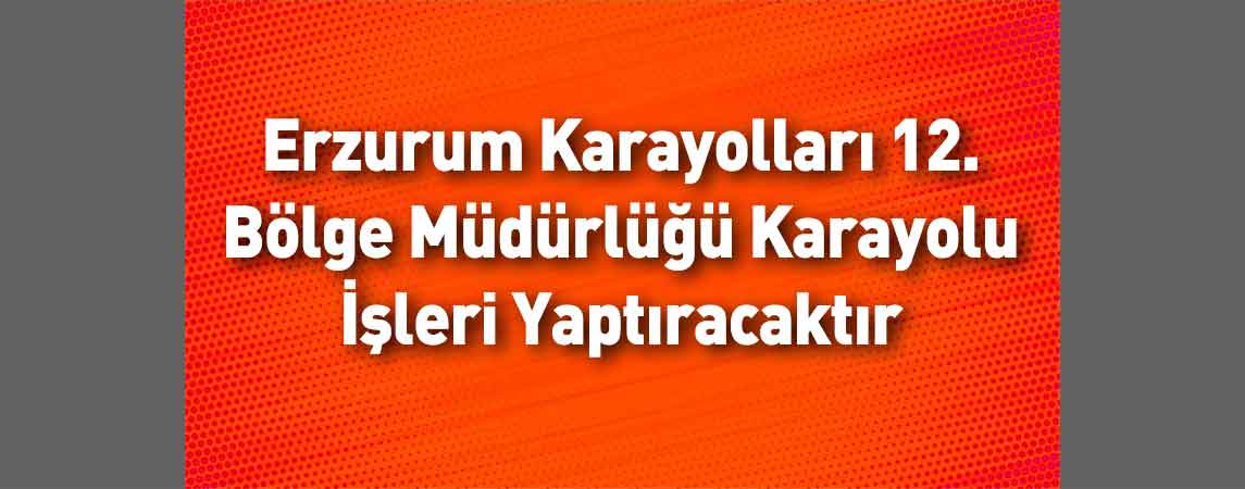 Erzurum Karayolları 12. Bölge Müdürlüğü Karayolu İşleri Yaptıracaktır