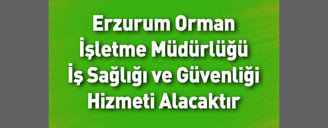 Erzurum Orman İşletme Müdürlüğü İş Sağlığı ve Güvenliği Hizmeti Alacaktır