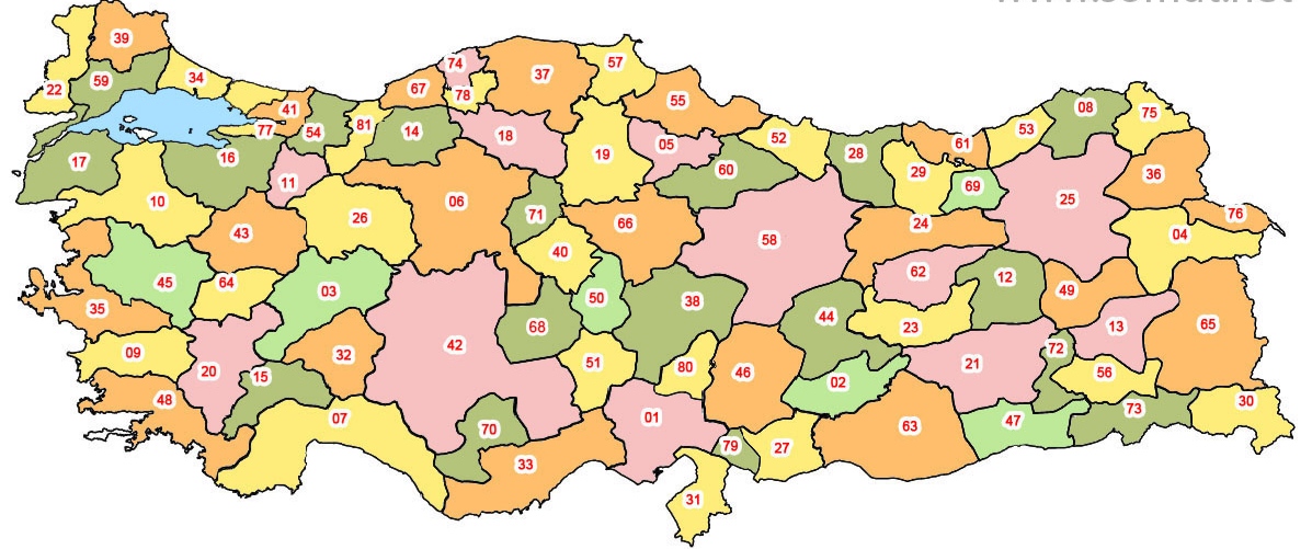 Plaka Kodları - Türkiye 81 İl Plaka Kodları Listesi İle Hangi Numara Nerenin Plakası?