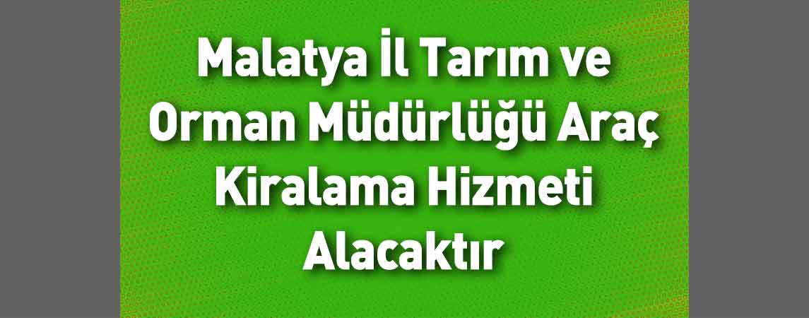Malatya İl Tarım ve Orman Müdürlüğü Araç Kiralama Hizmeti Alacaktır