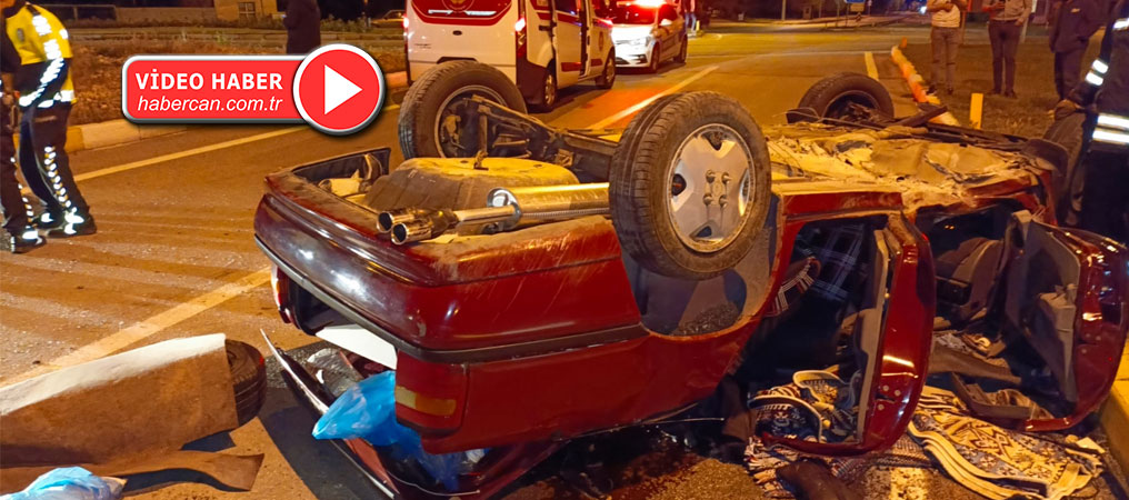 Erzincan’da Otomobil Takla Attı Sıkışan 2 Kişi Kurtarıldı